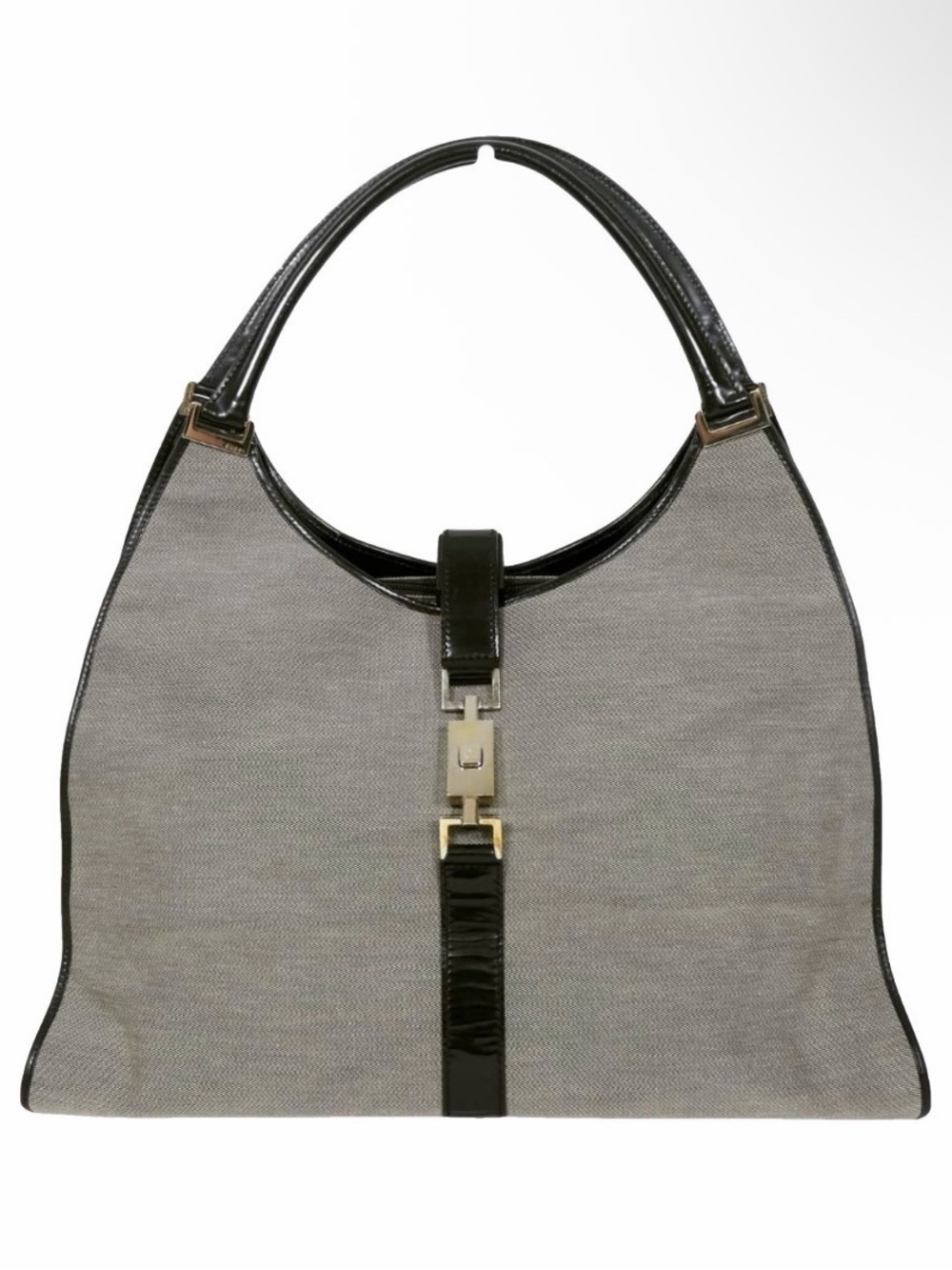 Gucci Tom Ford Jackie Shoulder Bag with Black Patent Trim